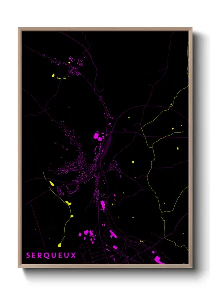 Une affiche de carte sur Serqueux