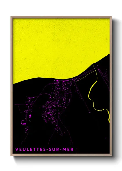 Une affiche de carte sur Veulettes-sur-Mer