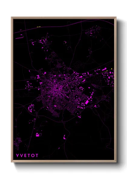 Une affiche de carte sur Yvetot