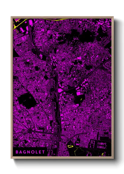 Une affiche de carte sur Bagnolet