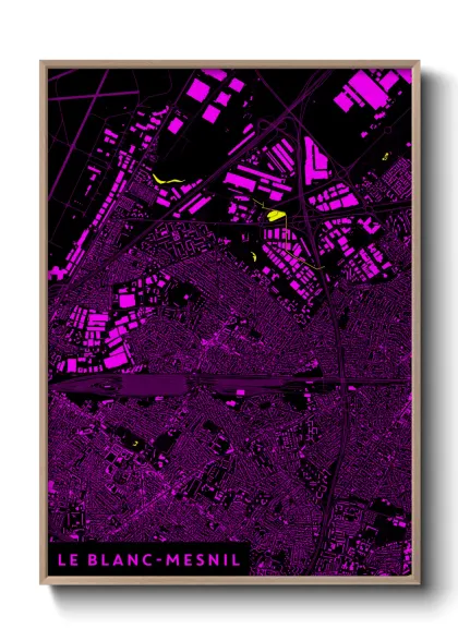 Une affiche de carte sur Le Blanc-Mesnil