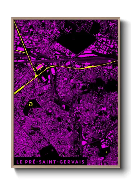 Une affiche de carte sur Le Pré-Saint-Gervais