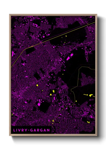 Une affiche de carte sur Livry-Gargan