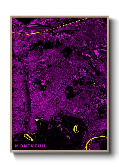 Une affiche de carte sur Montreuil