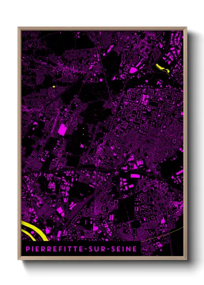 Une affiche de carte sur Pierrefitte-sur-Seine