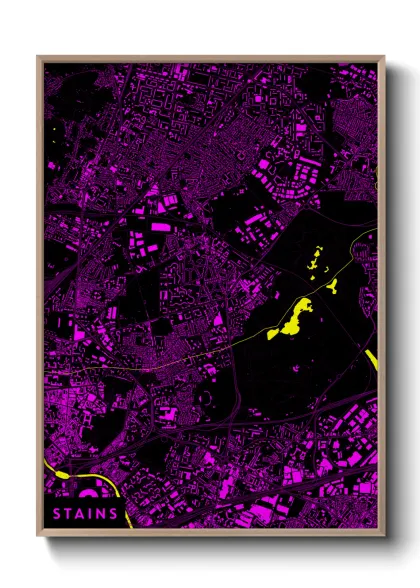 Une affiche de carte sur Stains