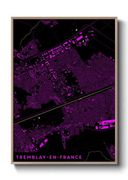 Une affiche de carte sur Tremblay-en-France