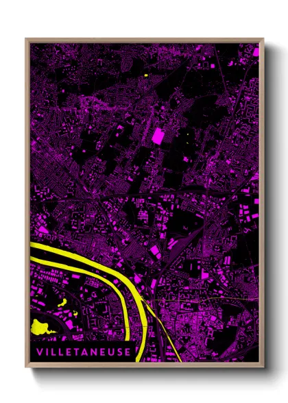 Une affiche de carte sur Villetaneuse