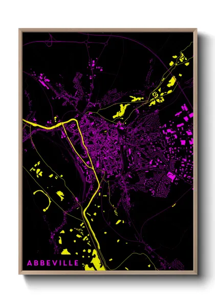 Une affiche de carte sur Abbeville