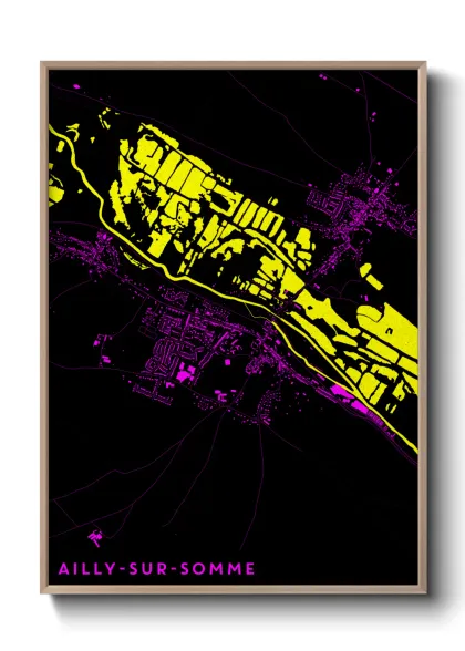 Une affiche de carte sur Ailly-sur-Somme
