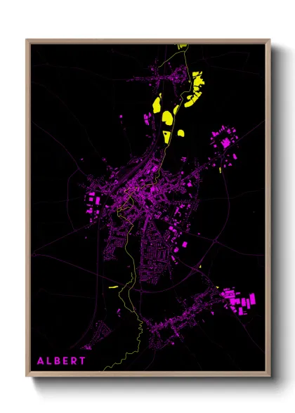 Une affiche de carte sur Albert