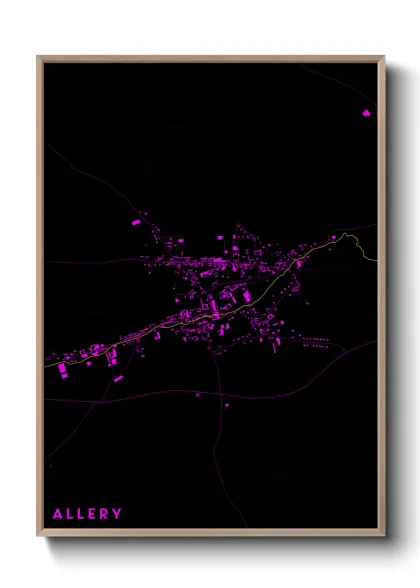 Une affiche de carte sur Allery