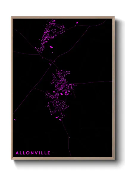 Une affiche de carte sur Allonville