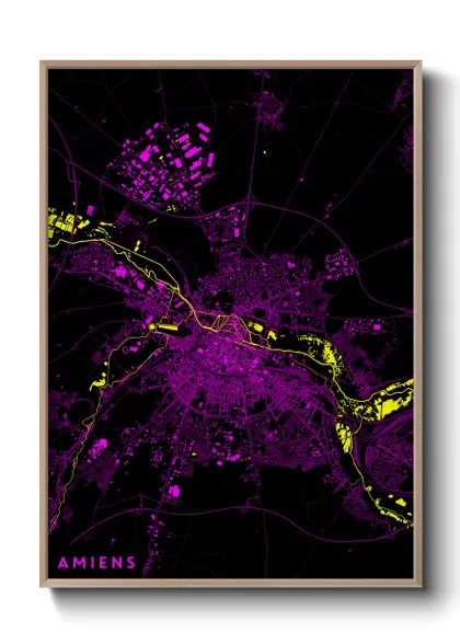 Une affiche de carte sur Amiens