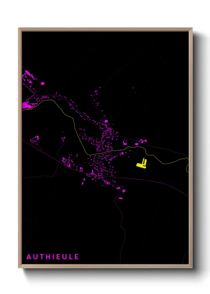 Une affiche de carte sur Authieule