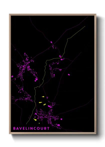 Une affiche de carte sur Bavelincourt