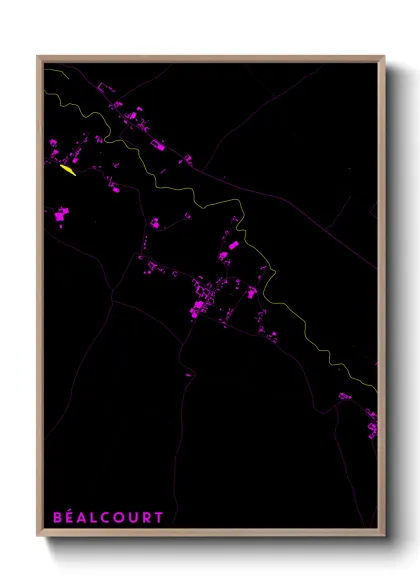 Une affiche de carte sur Béalcourt