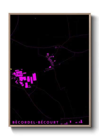 Une affiche de carte sur Bécordel-Bécourt