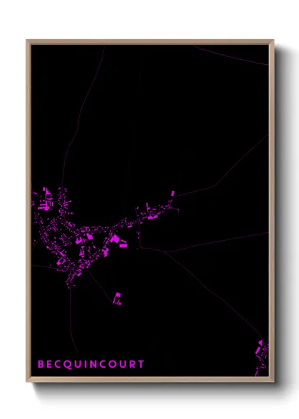 Une affiche de carte sur Becquincourt