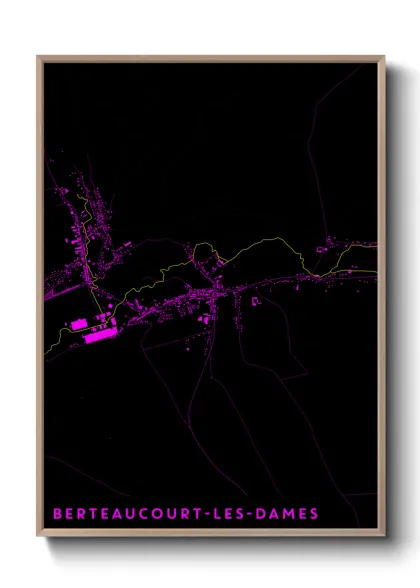 Une affiche de carte sur Berteaucourt-les-Dames