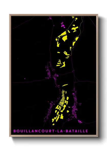 Une affiche de carte sur Bouillancourt-la-Bataille