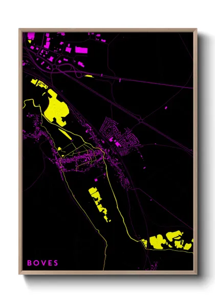 Une affiche de carte sur Boves