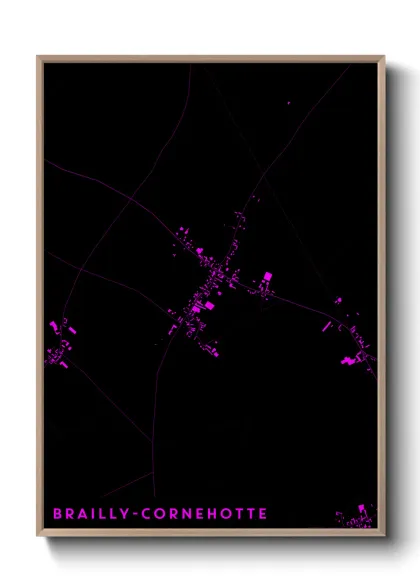 Une affiche de carte sur Brailly-Cornehotte