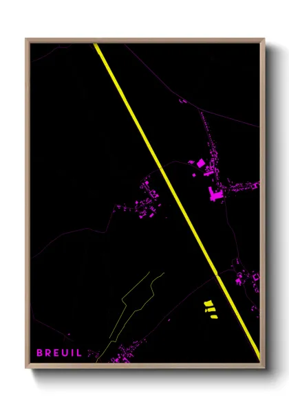Une affiche de carte sur Breuil