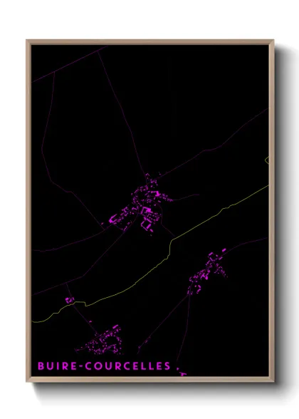 Une affiche de carte sur Buire-Courcelles