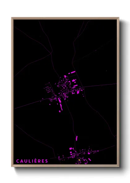 Une affiche de carte sur Caulières