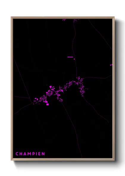 Une affiche de carte sur Champien