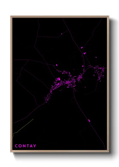 Une affiche de carte sur Contay