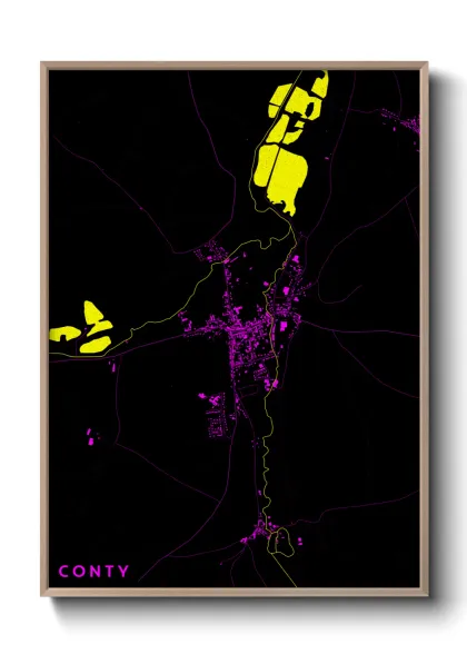 Une affiche de carte sur Conty