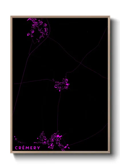 Une affiche de carte sur Crémery