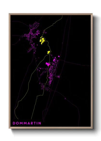 Une affiche de carte sur Dommartin
