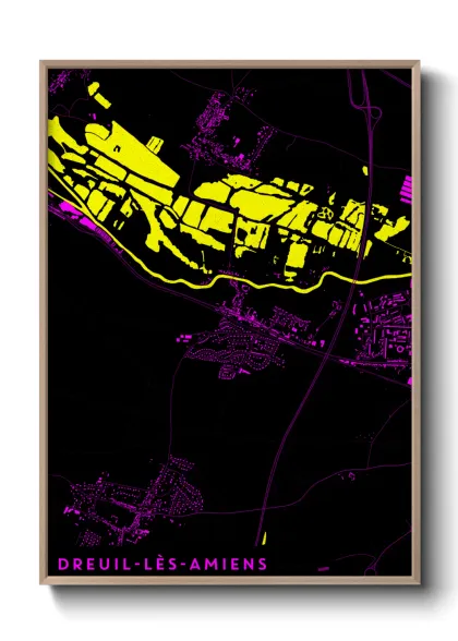 Une affiche de carte sur Dreuil-lès-Amiens