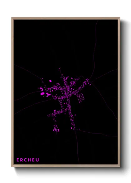 Une affiche de carte sur Ercheu