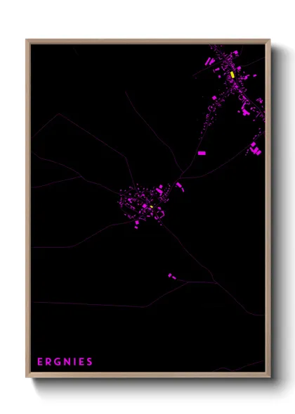 Une affiche de carte sur Ergnies