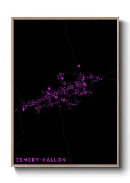 Une affiche de carte sur Esmery-Hallon
