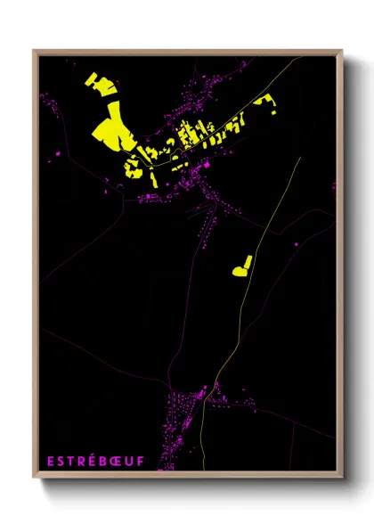 Une affiche de carte sur Estrébœuf