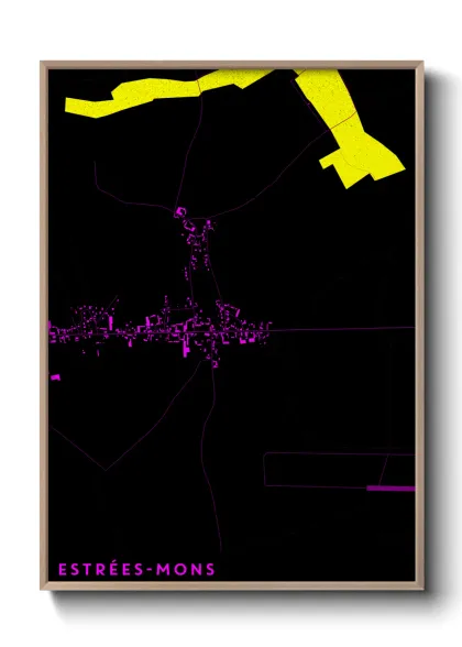 Une affiche de carte sur Estrées-Mons