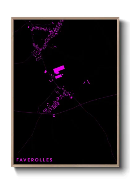 Une affiche de carte sur Faverolles