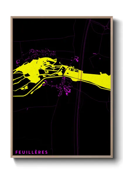 Une affiche de carte sur Feuillères