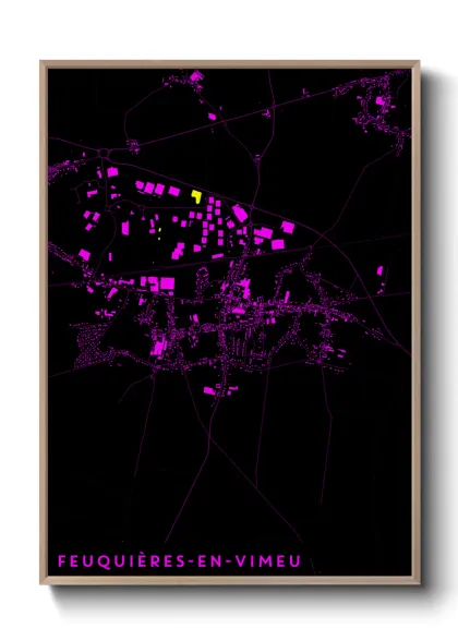 Une affiche de carte sur Feuquières-en-Vimeu