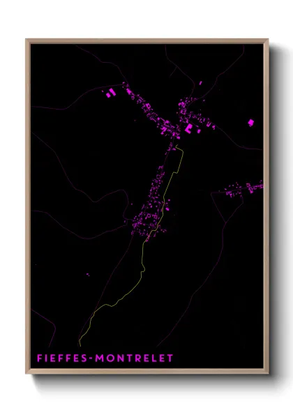 Une affiche de carte sur Fieffes-Montrelet