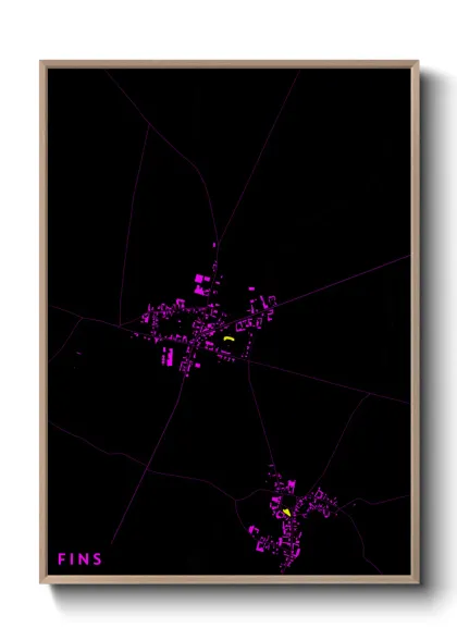 Une affiche de carte sur Fins