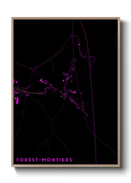 Une affiche de carte sur Forest-Montiers
