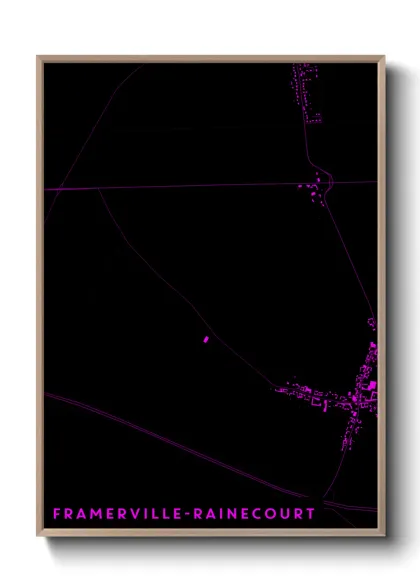 Une affiche de carte sur Framerville-Rainecourt