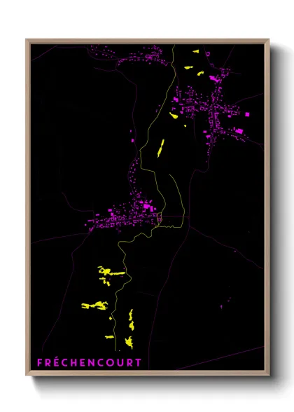 Une affiche de carte sur Fréchencourt