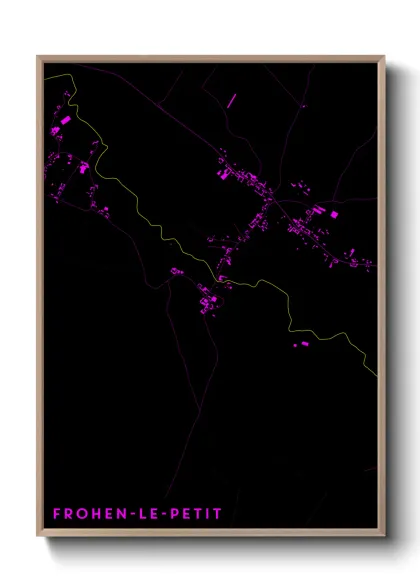Une affiche de carte sur Frohen-le-Petit